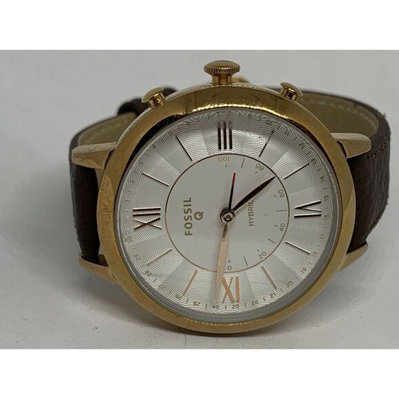 Fossil FTW5013 Women's Brown Leather Analog White Dial Hybrid Smartwatch JD444 - Picture 5 of 11